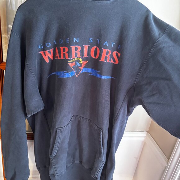 Champion Men's Vintage Golden State Warriors Navy hoodie SZ: XL - Picture 2 of 16